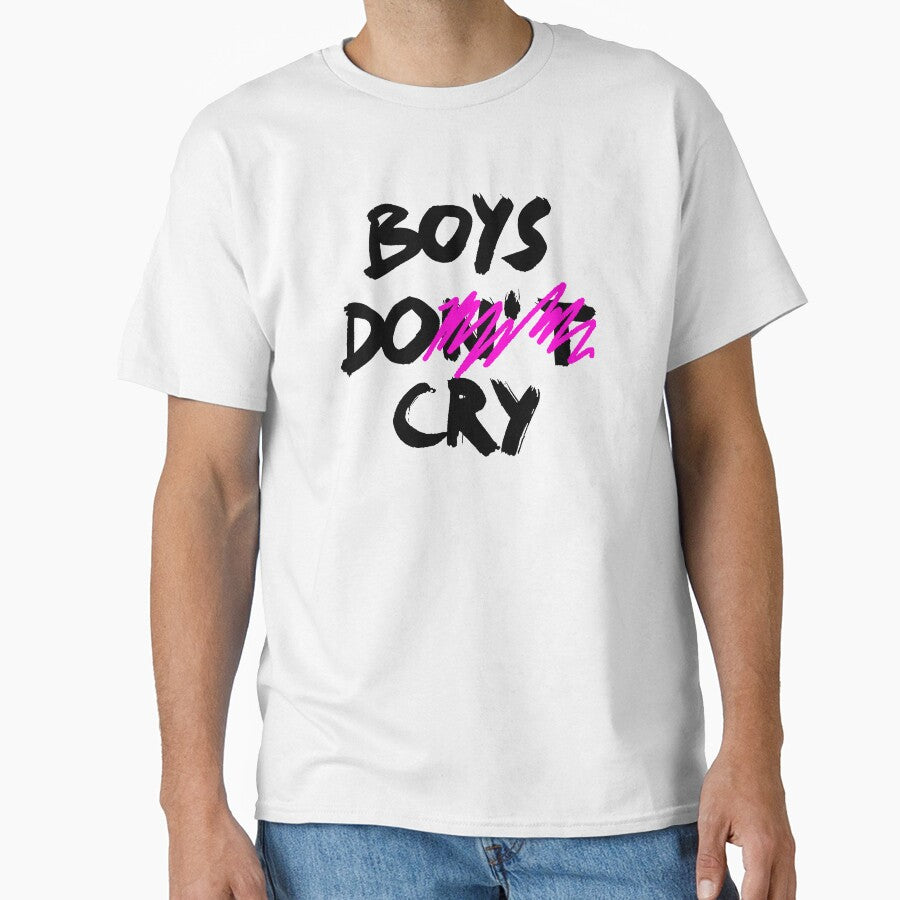BOYS DO CRY / BOYS DON'T CRY / Cool and Funny quotes black by DRK7DSGN