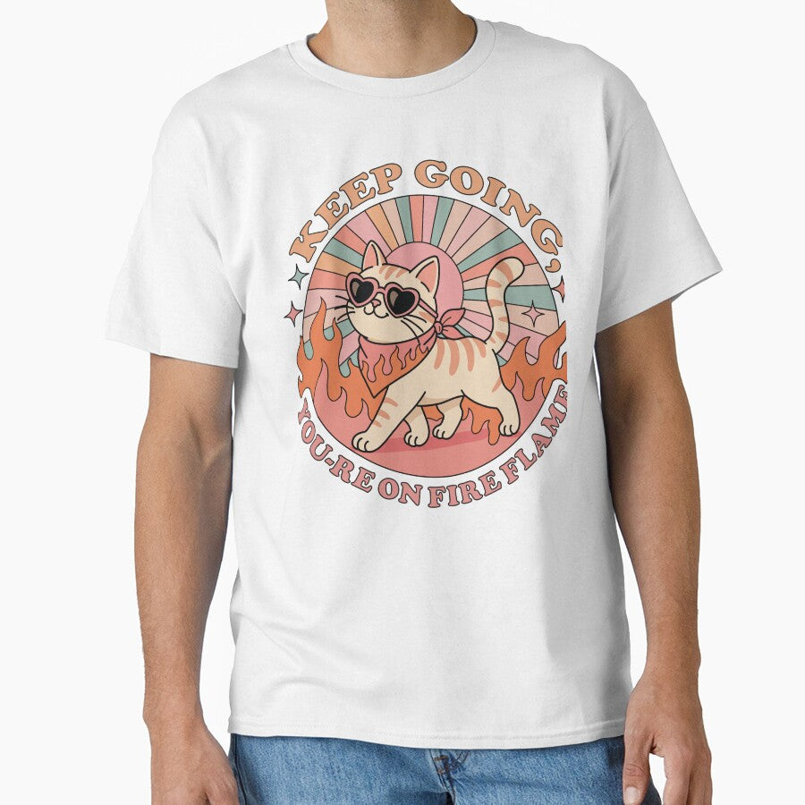 Keep Going You're On Fire Cat| Motivational Cute Cat | Positive Encouragement by Kutiefy-shop