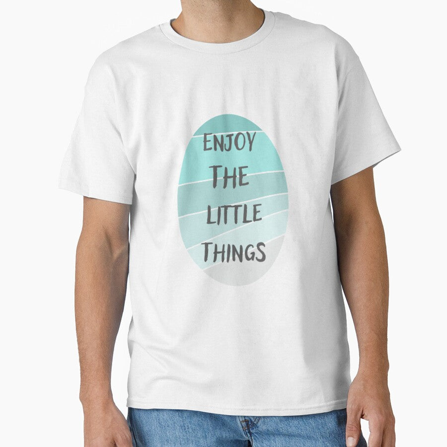 Enjoy the little things, inspirational life quote (blue colour palette, color palete) by Sanaura