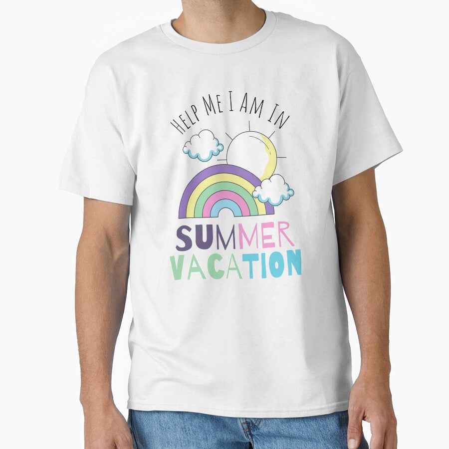 Help Me I Am In Summer Vacation Cute Design Tee by knapst