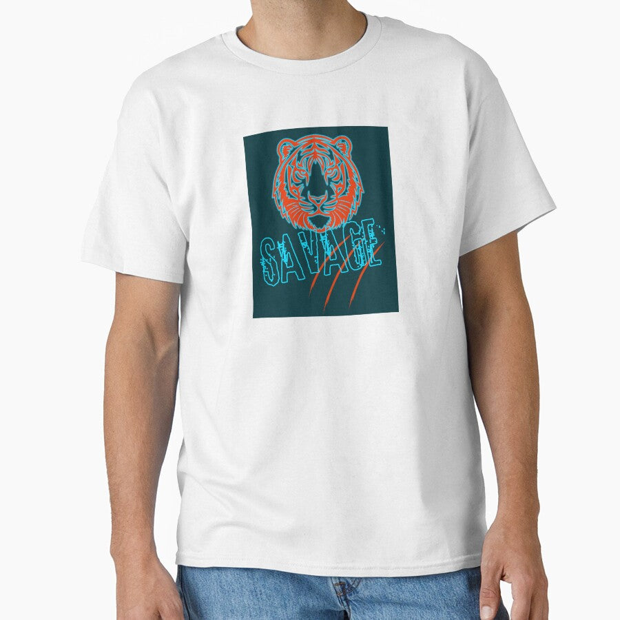 Savage Tiger Neon Graphic Illustration Design by NadDot