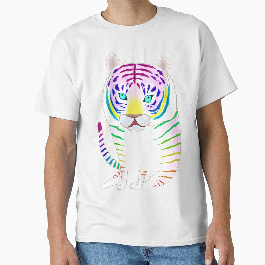 Rainbow Striped White Tiger by TamaAnimalArt