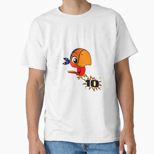 10 Years Old Birthday Design Pirate Bird GifDesign by drwigglebutts