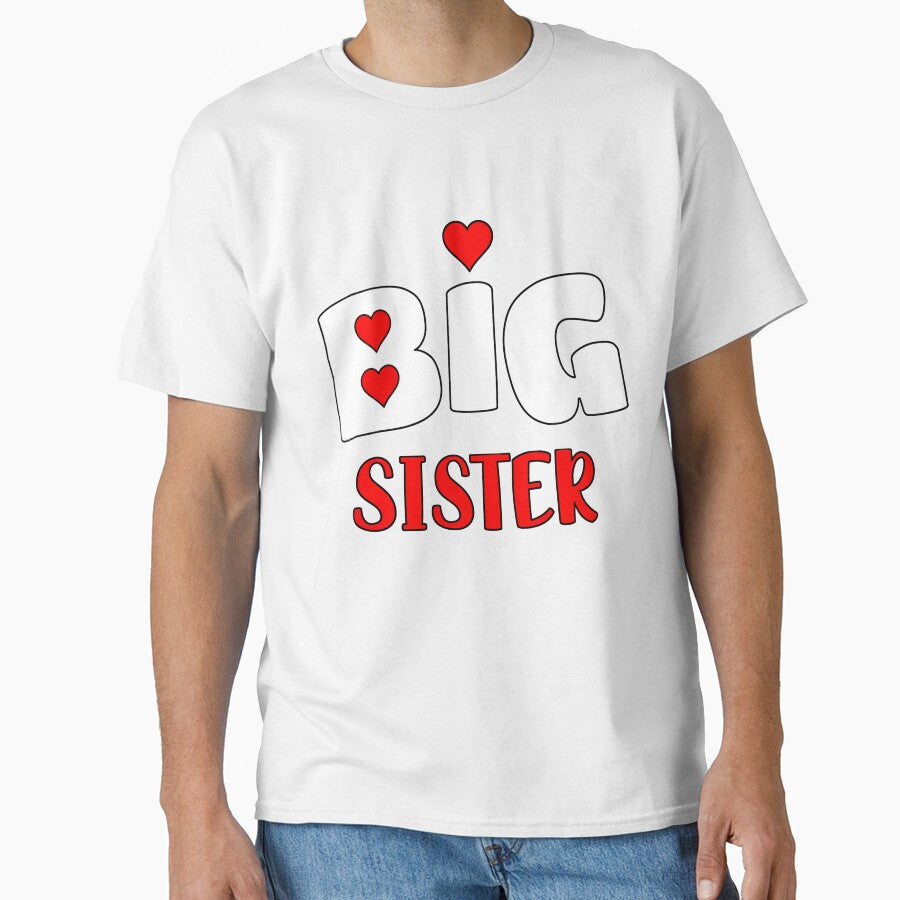 Big Sister T Shirt Loveheart by thebeardedscot