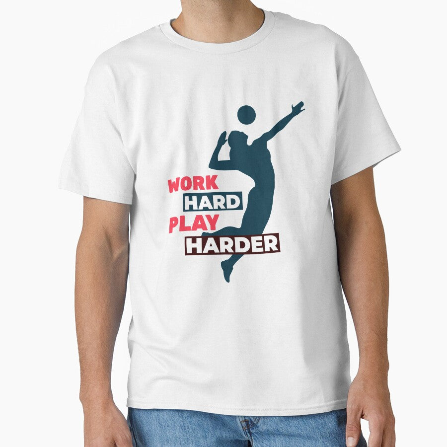 Work Hard Play Harder Volleyball Player by davestees506