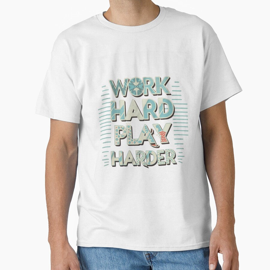 Inscription Work Hard Play Harder by M R Design