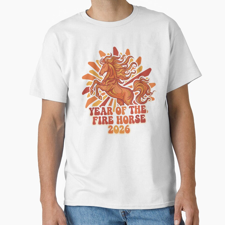 Groovy Fire Horse 2026 Retro Zodiac by Prints & Pulse