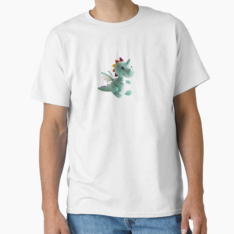 Magical crochet dragon image with wings – fantastic and colorful design by StormArte