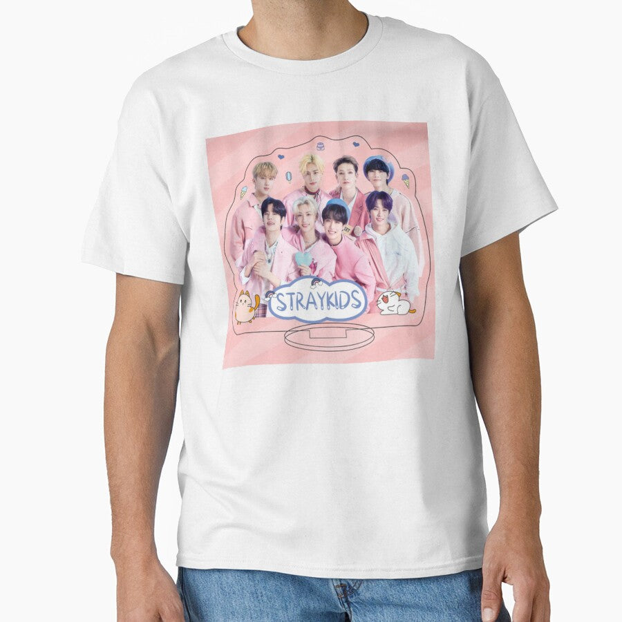 SKZ pink poster You make STRAY KIDS stay kpop cute happy ot8 by Kpop-Noona