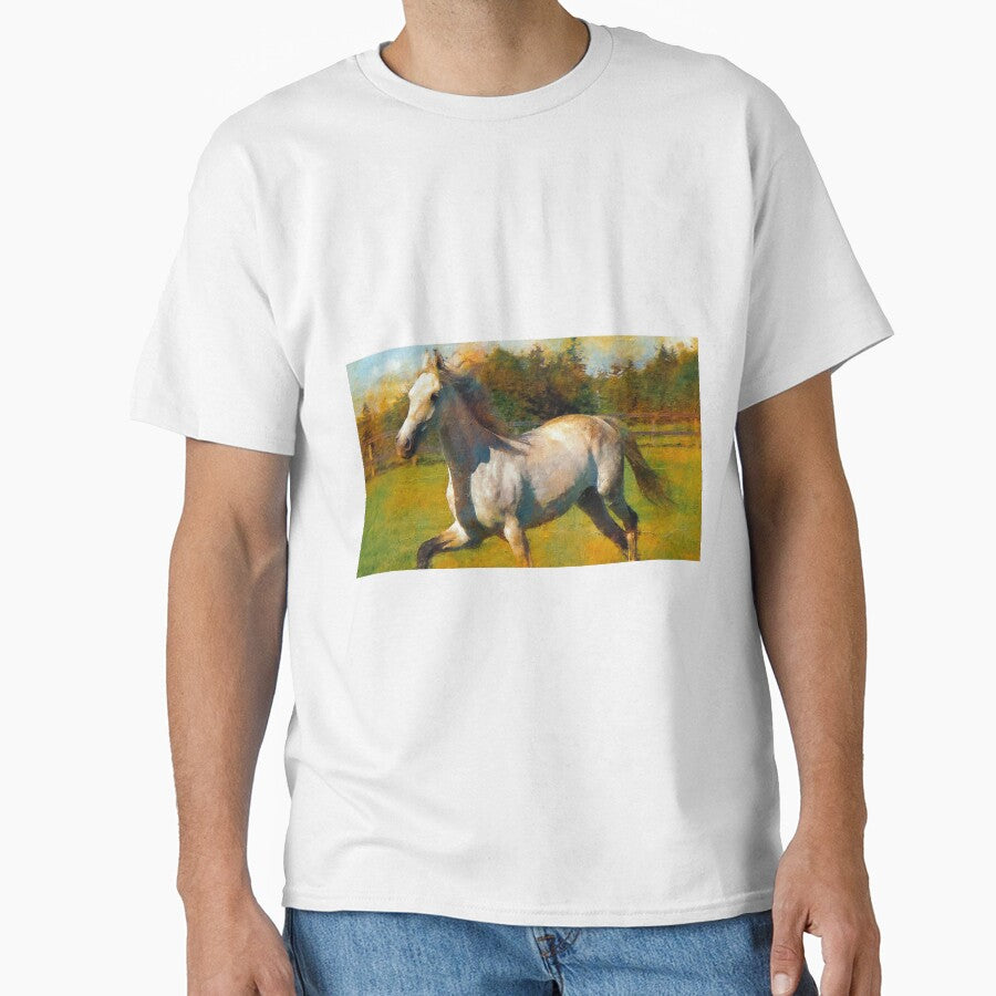 Orlov Trotter horse running inside ranch - digital painting by NickoPrints