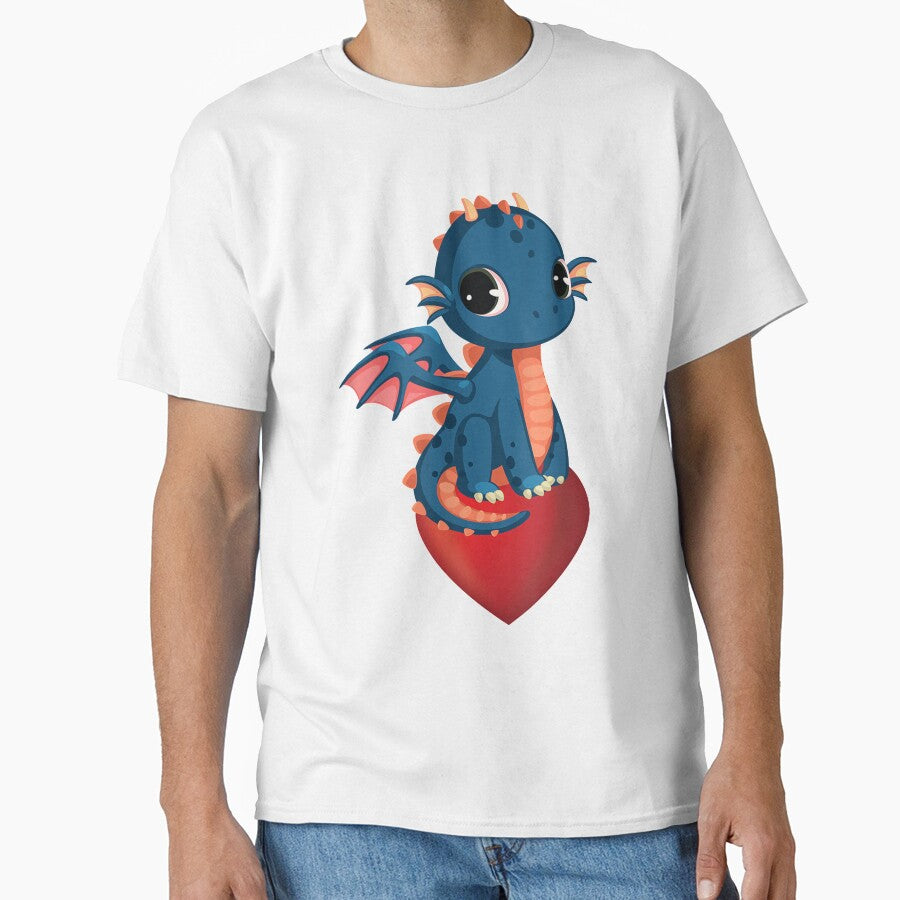 Dragon Heart Cute Cartoon Art Gift by Faulkshop2