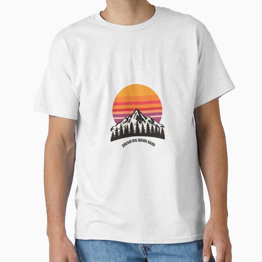 Dream Big Work Hard Retro Mountain Sunset by MuffinMeng ⭐⭐⭐⭐⭐