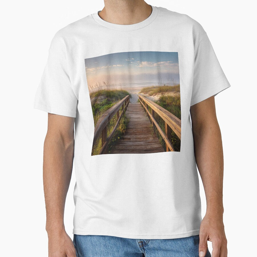 Serene beach boardwalk seascape by dcrc