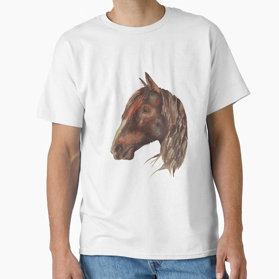 Horse. Horse Head. I love horse. Wild horse. Brown horse. Watercolor horse. by ZheltakovaIana