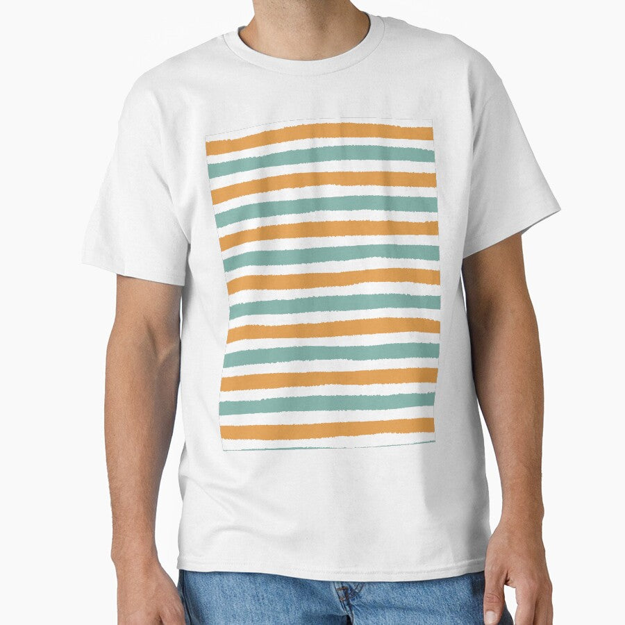 Fun Summer Green Orange Stripes by travellb