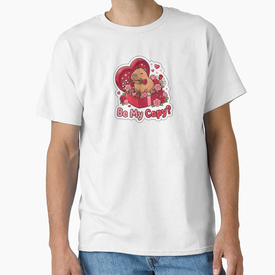 Valentine Be My Capy Cute Capybara Gift with Roses by Nuist25