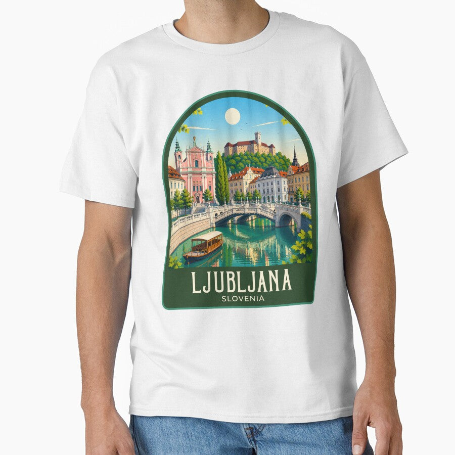 Ljubljana Vintage Travel Illustration by HomeLivingCo