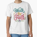 Walk By Faith Embroidered Christian Quote Design by camisagrafica