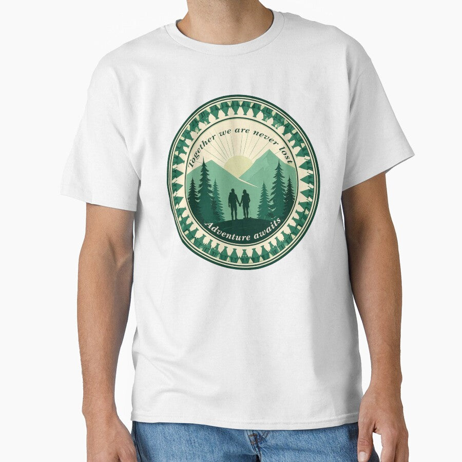 Together we are never lost couple hiking badge romantic outdoor print by icemanphotos