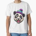 Funny Winking Panda Wearing Colorful Winter Beanie Cute Street Style Graphic by Krincydigitalart