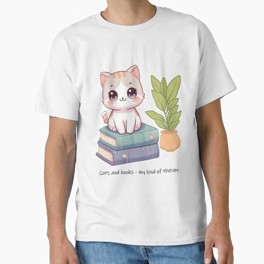 Cute Cat Reading Vibes with Books by PetsClan