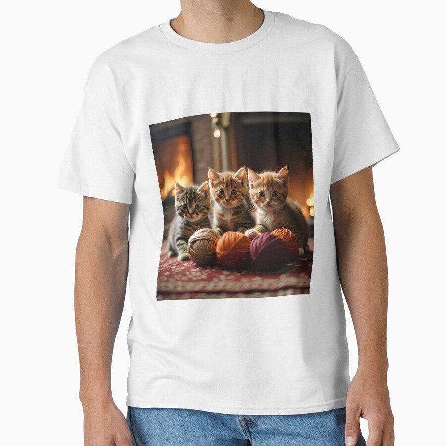 Kittens in front of the fireplace by Proren