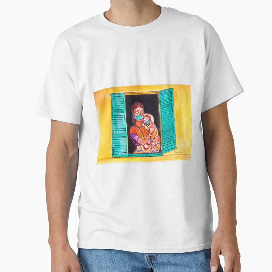 Mother and child window to the world art corona pandemic Painting by artbymanjiri