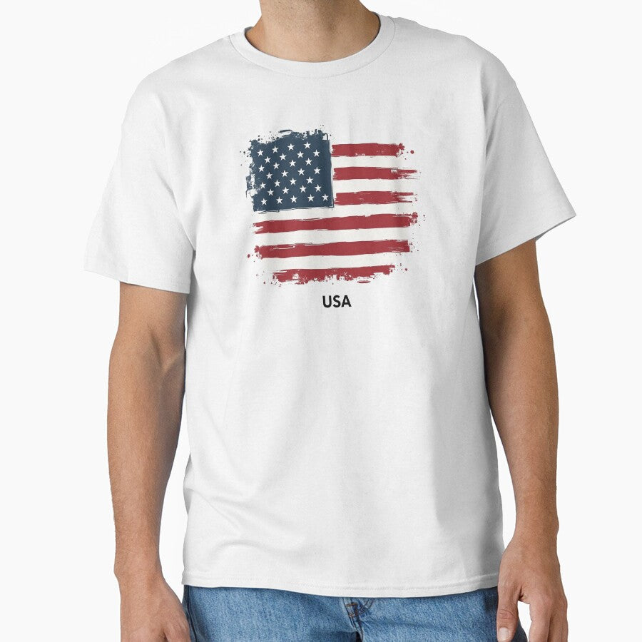 Minimalist USA Shirt – Simple Patriotic 4th of July Tee by SNW-Collective