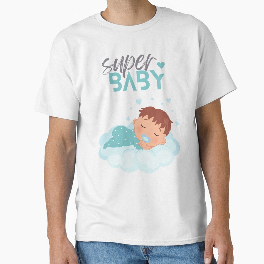 Super Baby Boy Sleeping on a Cloud by BoomBoomBaby