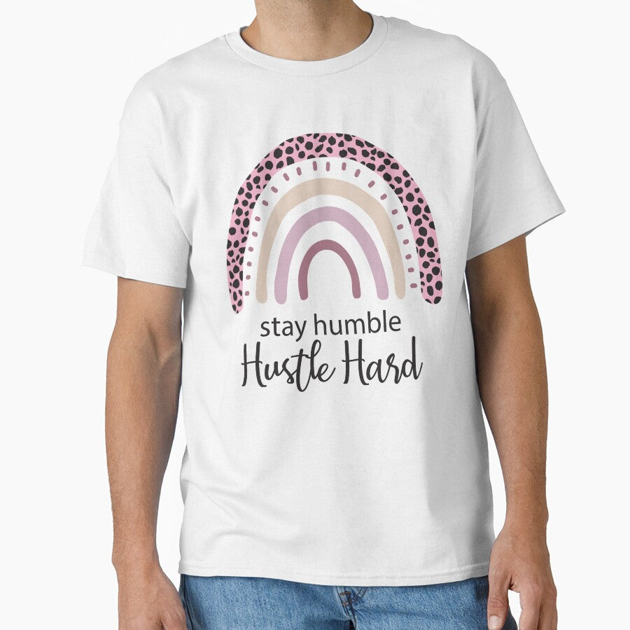 Stay Humble.  Hustle Hard.  Pink Natural tones Rainbow. by Rabbitti