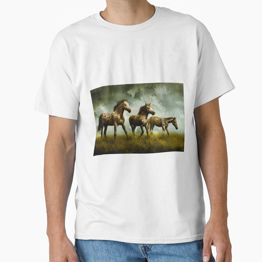 A group of appaloosa horses on pasture – digital painting by NickoPrints