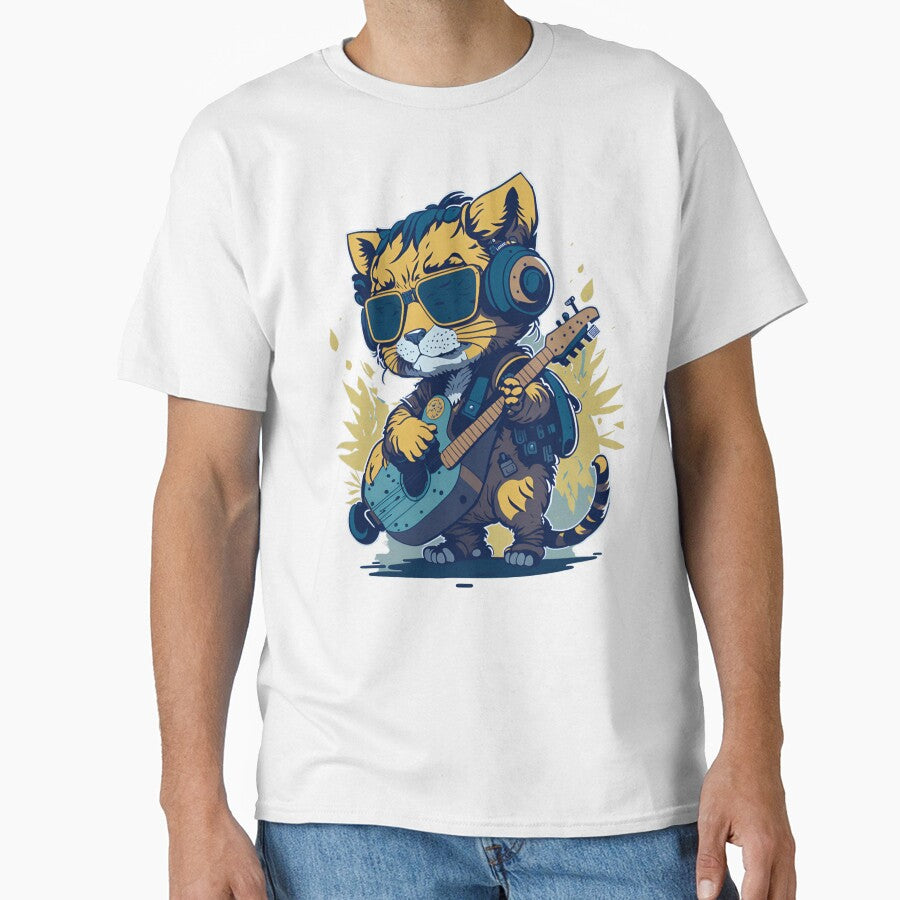 Cute Tiger Playing Guitar by T1337