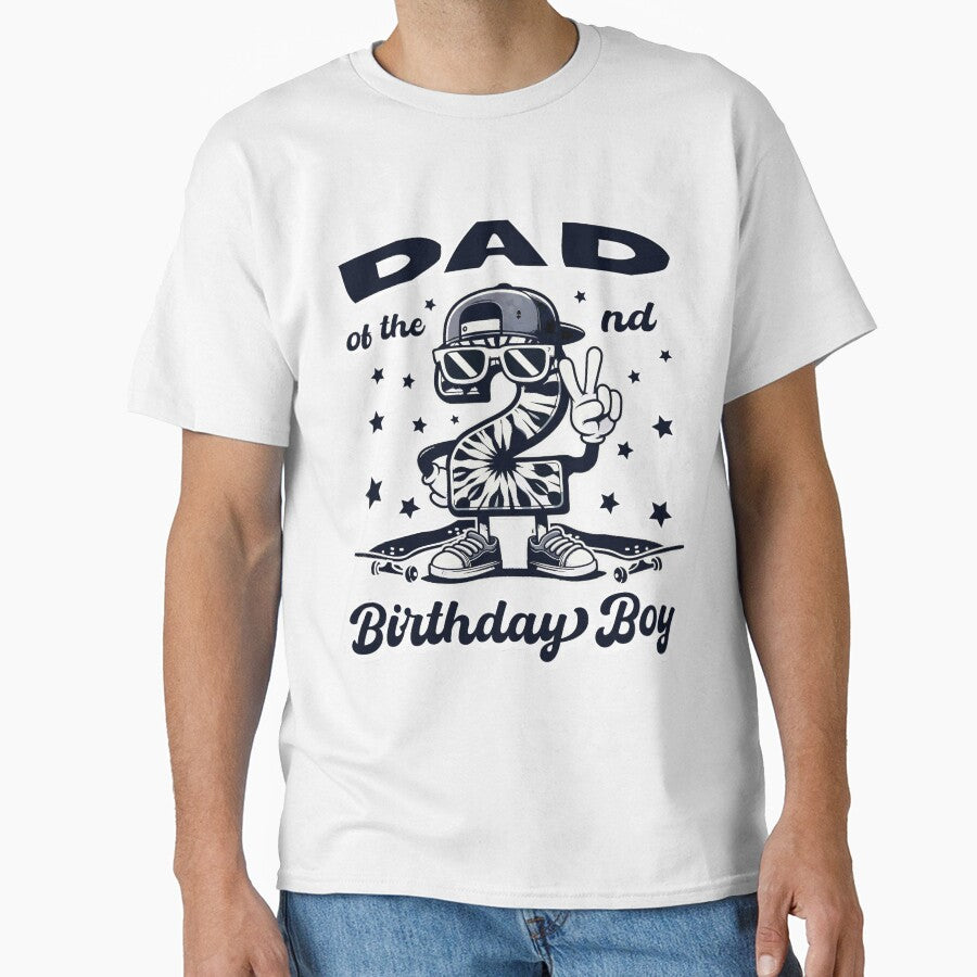Dad Of 2nd Birthday Boy Toddler Skateboard B-day by Jungle Hub