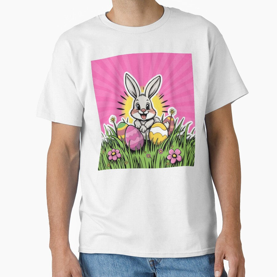 cute Easter bunny  with colored eggs in the grass,Happy Easter,Easter Day,easter illustration,Easter by Expressions-Sel