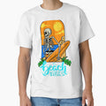 beach vibe T shirts, beach party skeleton T shirts, summer  t-shirts by BLUE  bubble