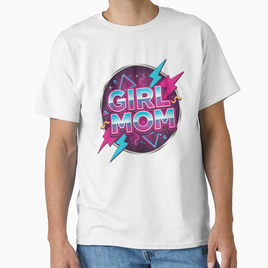 Girl Mom Neon Retro Design by Teeny Quities