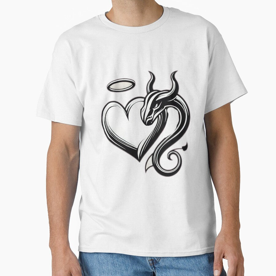 Valentines Day angel and snake demon couple heart,Valentine couple,valentine heart,valentine art,valentine design by Expressions-Sel