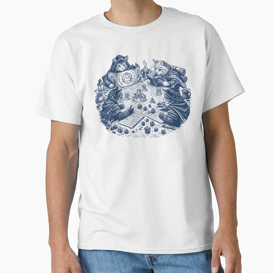 DND CATS playing Dungeons and Dragons, RPG retro vintage style by DungeonAtelier