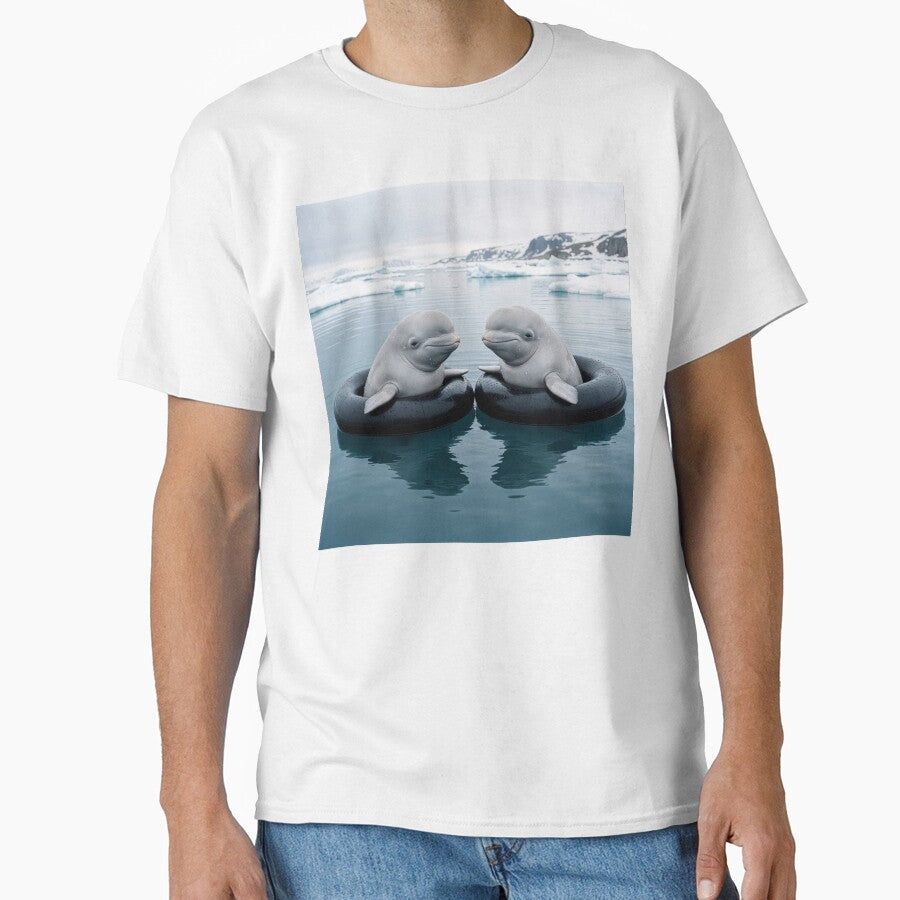 Baby Beluga Whales in the Deep Blue Sea by Tridentulus