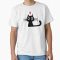 Cute Black Cat with Heart | Kitten Valentine by Jenn Inashvili