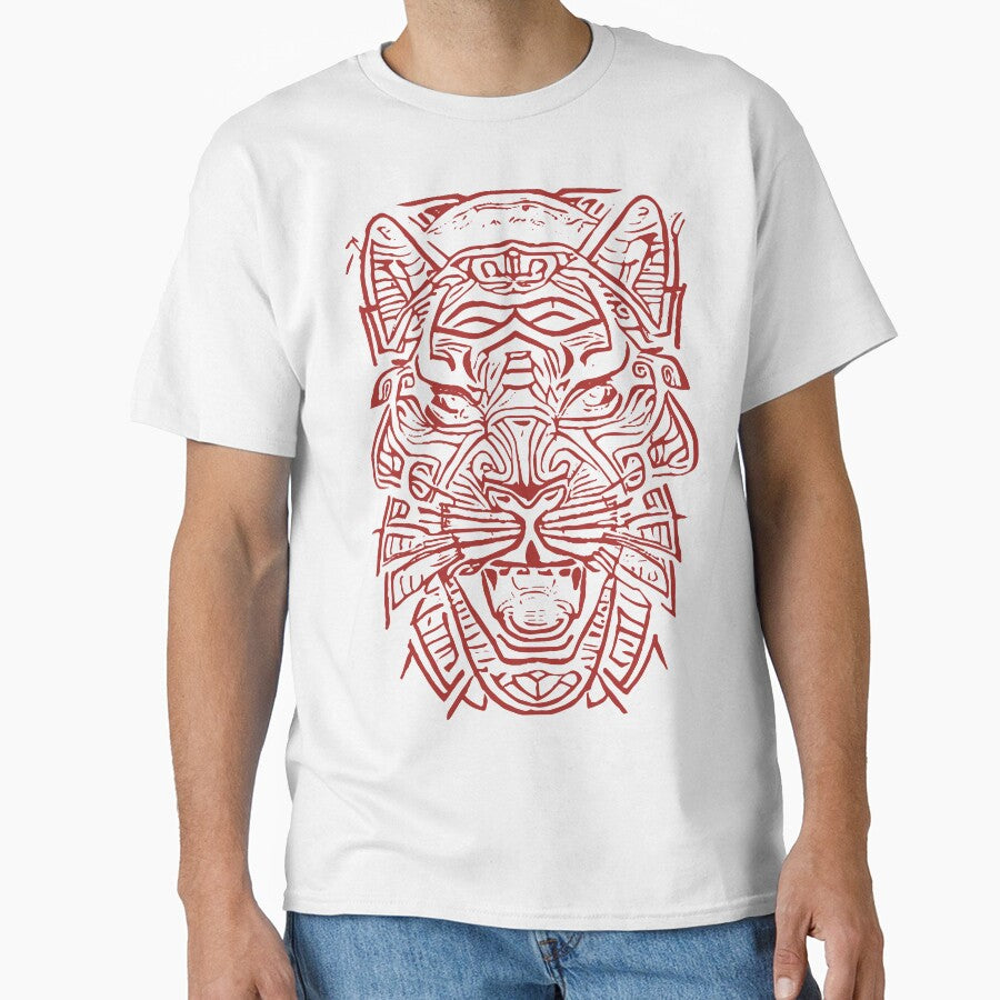Tiger Tribal Tattoo Tiger With a Slightly Human Face Red Version by pelagio