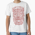 Tiger Tribal Tattoo Tiger With a Slightly Human Face Red Version by pelagio