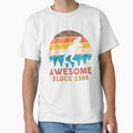 Awesome Since 1986 Retro Vintage Dinosaur 35th Birthday Gift by designbychow