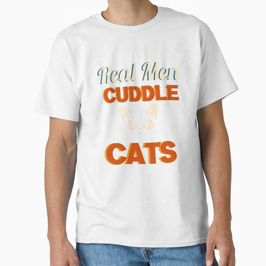 Real men cuddle cats, Vintage cuddle cats Gift by Amirebdesign