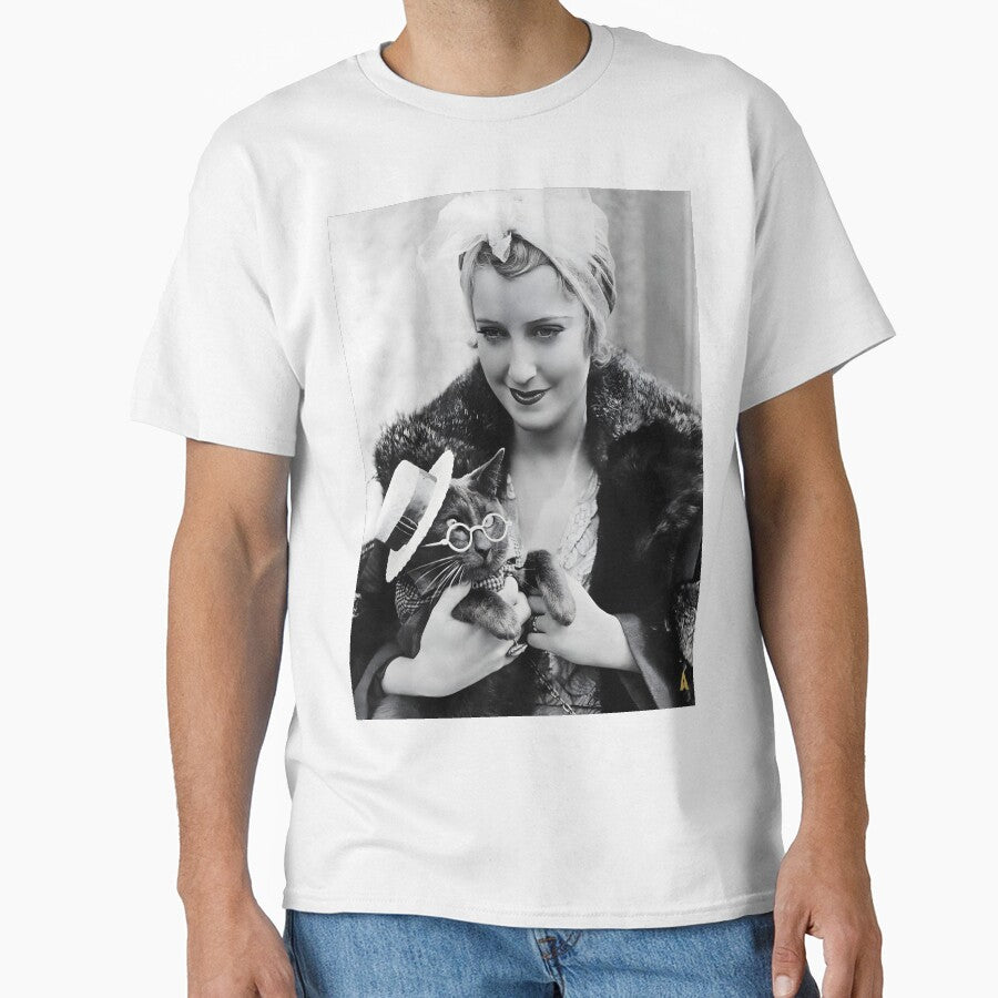 1932 American actress and singer Jeanette MacDonald with her cat named Pussumus vintage cat lady photograph poster art print by Astrid Arkhangelsky