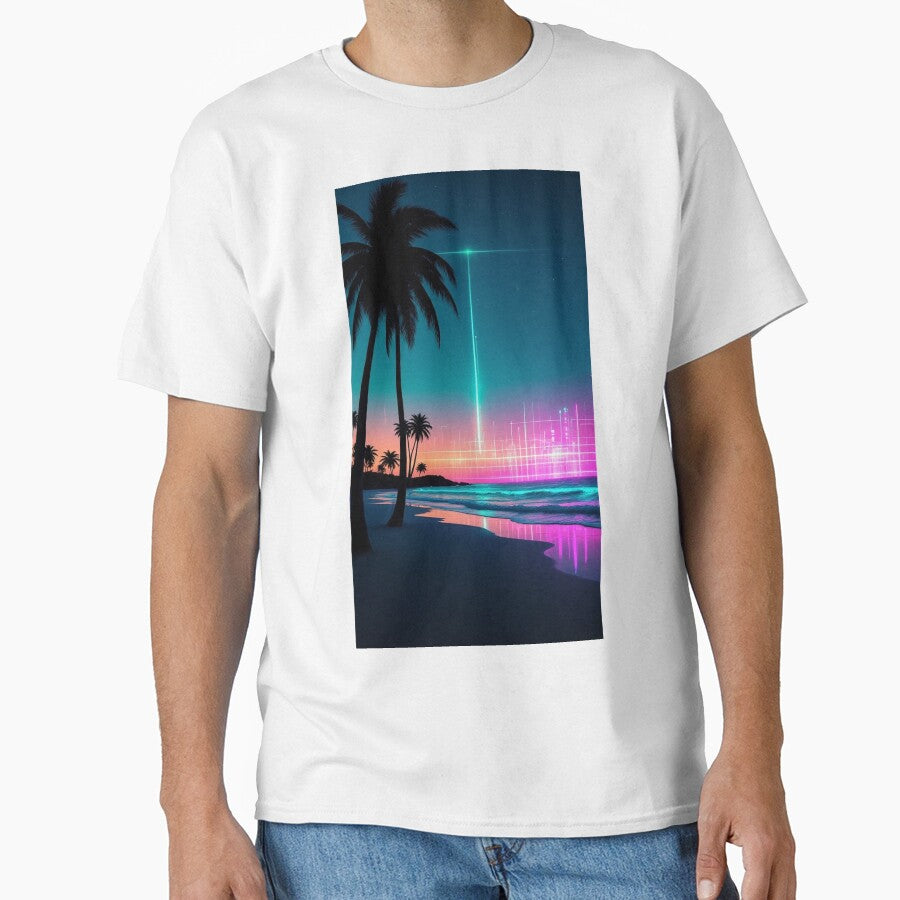 Paradise Lost | Neon Synthwave Landscape Art Print by Esterlane