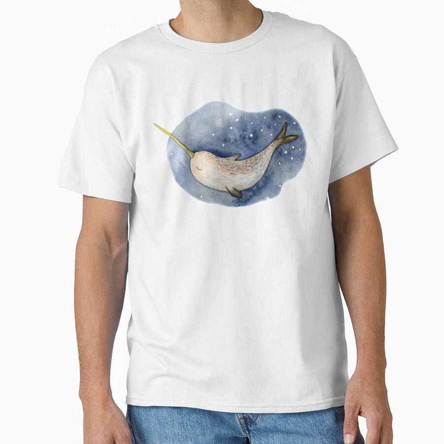 Watercolor Narwhal Whale by FiveDucklings