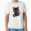 Sassy Black Cat Coffee Shirt by Amevvoo
