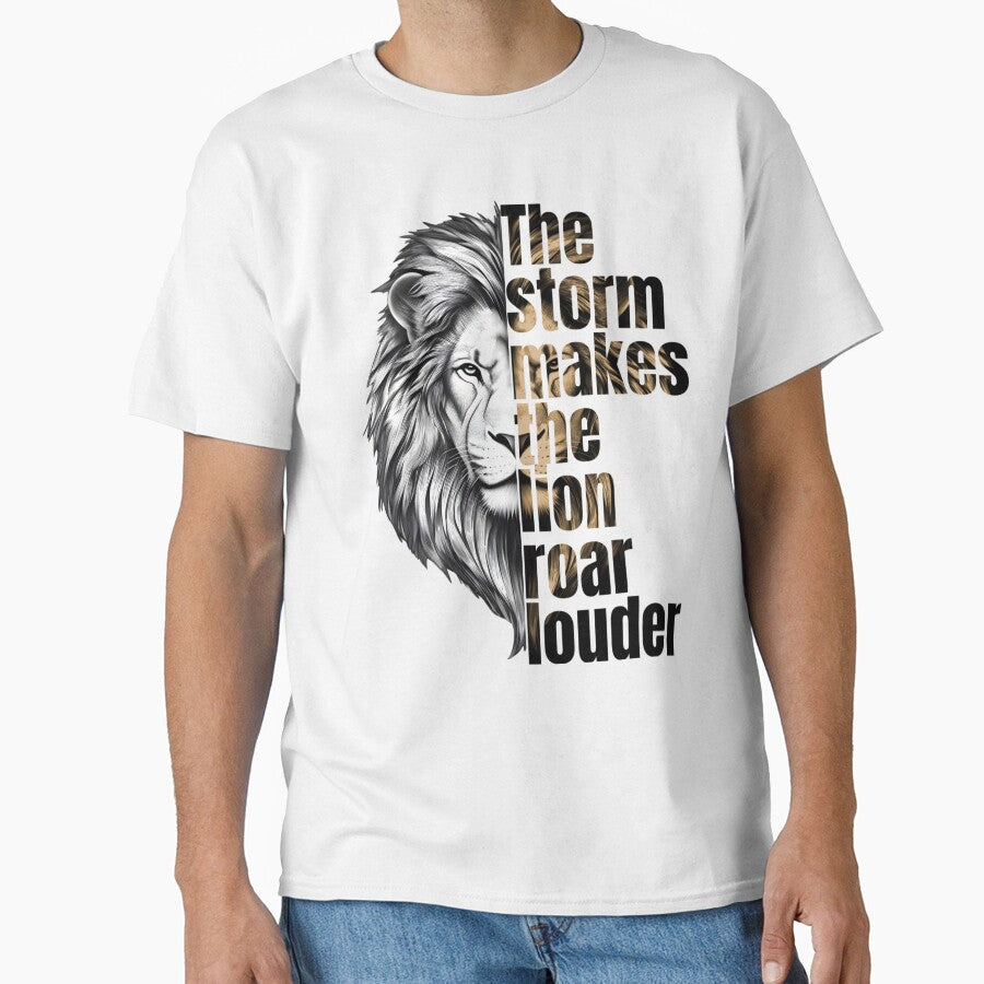 The Storm Makes the Lion Roar Louder - Motivational Lion Design by Pavel1981