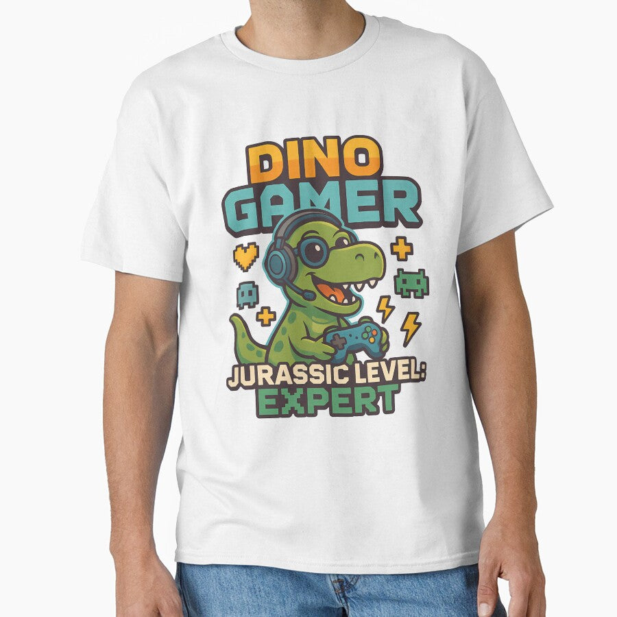 Dino Gamer Jurassic Level Expert Prehistoric Pixel Player by k3rstman1